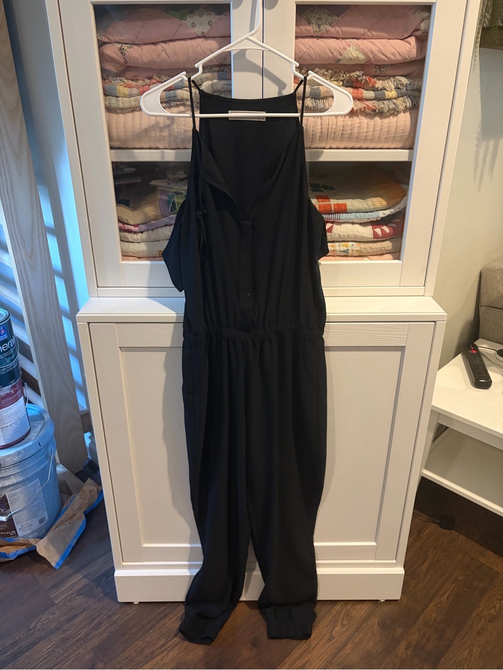 Abercrombie & Fitch Black Sleeveless V-Neck Jumpsuit